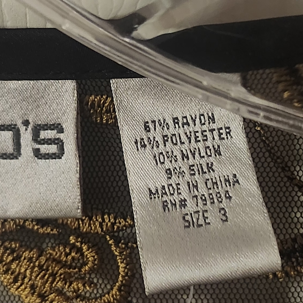 Chicos Black and Gold Patchwork Jacket NWT - image 4